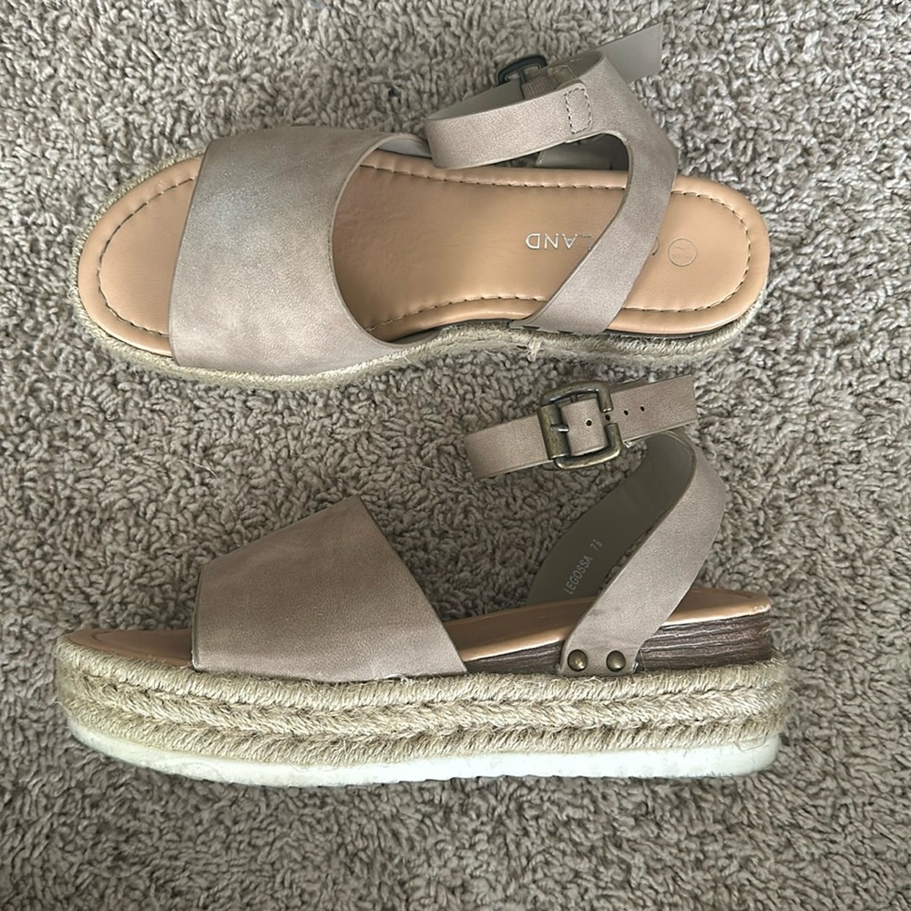 Tan platform wedges